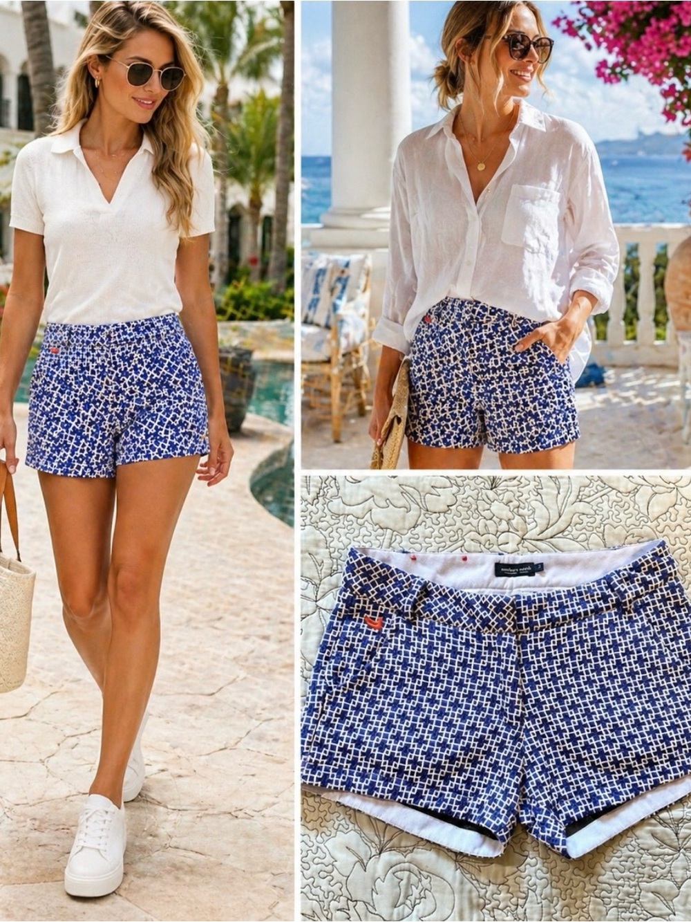Southern Marsh Brighton Marrakesh Print Stretch Shorts Coastal Prep Sz 2💛